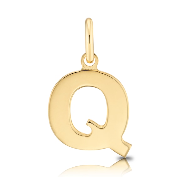 9ct Yellow Gold Q Initial Pendant (No chain)