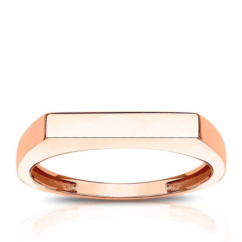 9ct Rose Gold Engravable Plain Signet Ring