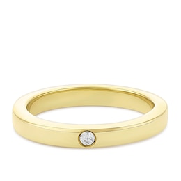 9ct Yellow Gold Plain Cubic Zirconia Ring