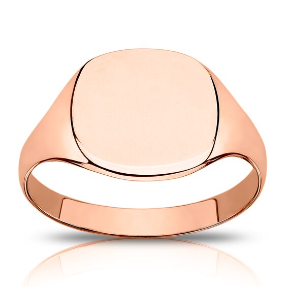 9ct Rose Gold Ladies’ Engravable Cushion Signet Ring