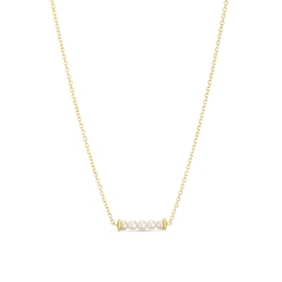 9ct Yellow Gold White Cultured Freshwater Pearl Round Pendant Necklace