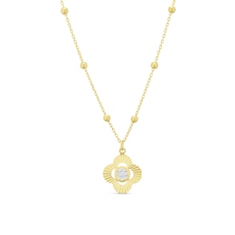 9ct Yellow Gold Floral Clover Pendant