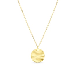 9ct Yellow Gold Fluid Disc Necklace