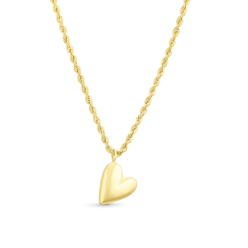 Main Image 1 of 9ct Yellow Gold Silky Heart Necklace