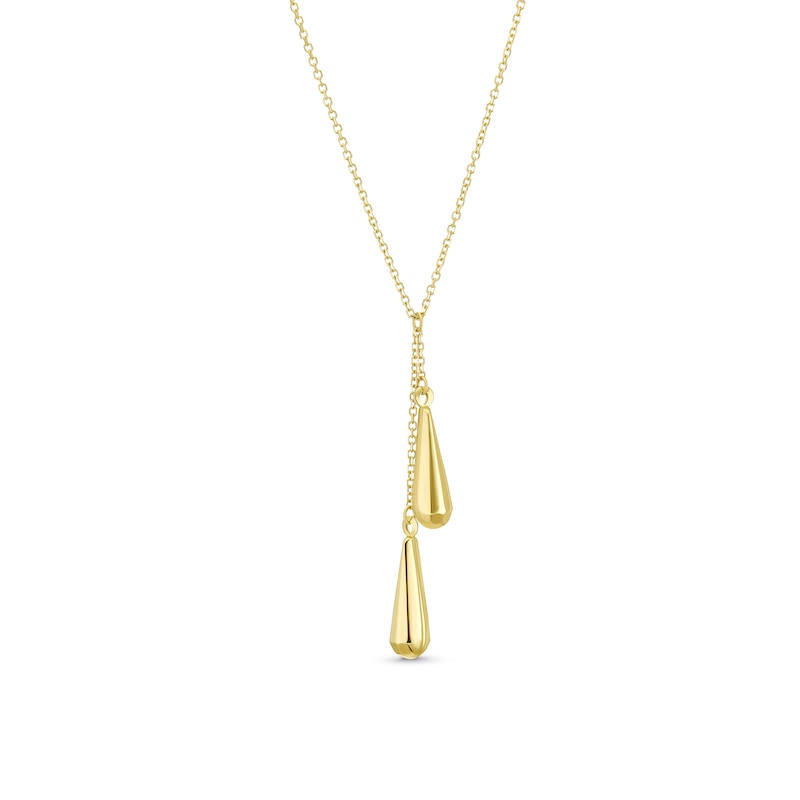 Main Image 1 of 9ct Yellow Gold Teardrop Lariat Necklace