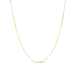 9ct Yellow Gold Multi Bar Station Necklace