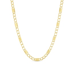 9ct Yellow Gold Fancy Figaro Chain Necklace