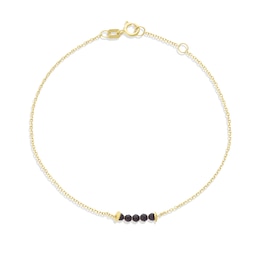 9ct Yellow Gold Black Spinel Chain Bracelet