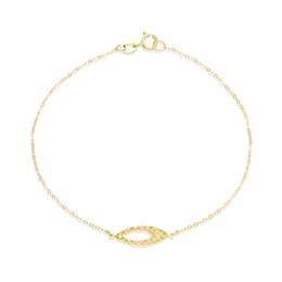 9ct Yellow Gold Open Teardrop Bracelet