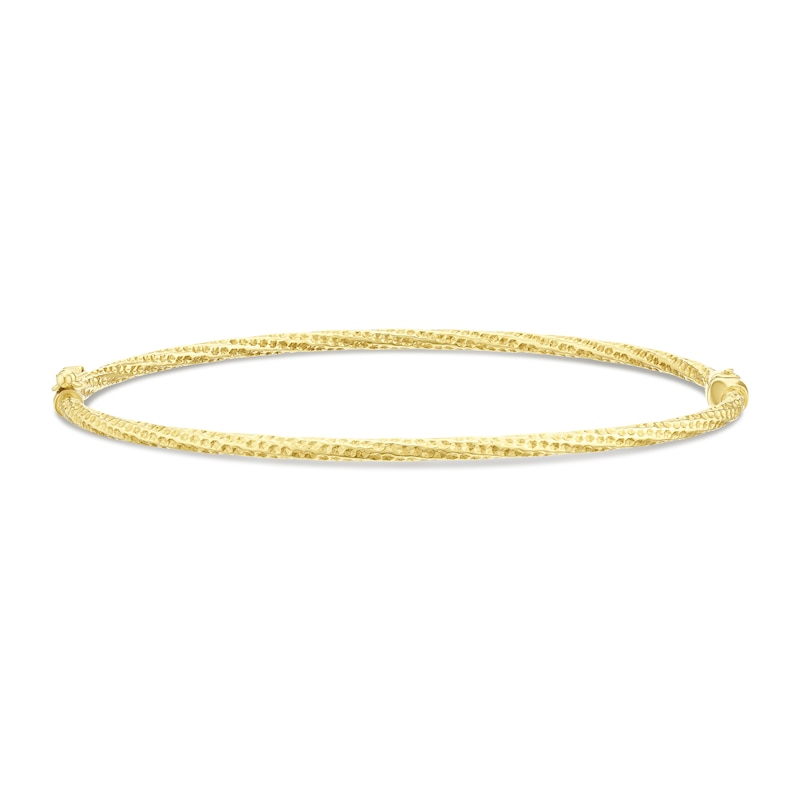 Main Image 1 of 9ct Yellow Gold Diamond Cut Twist Bangle