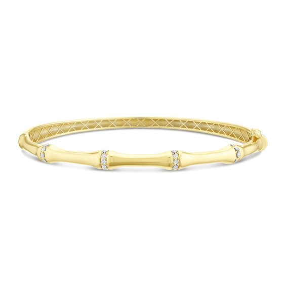 9ct Yellow Gold Bamboo Style Bangle