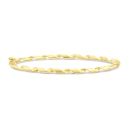 9ct Yellow Gold 3mm Tube Twist Bangle