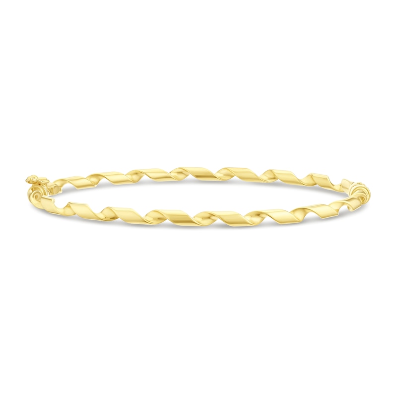 Main Image 1 of 9ct Yellow Gold 3mm Tube Twist Bangle