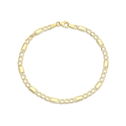 9ct Yellow Gold Fancy Figaro Chain Bracelet