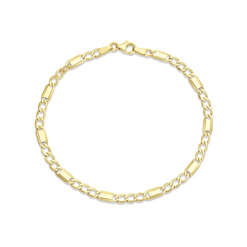 Main Image 1 of 9ct Yellow Gold Fancy Figaro Chain Bracelet