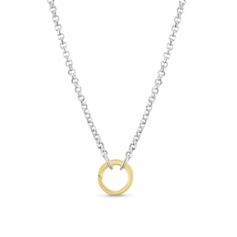9ct Yellow Gold & Sterling Silver Diamond Cut Belcher Necklace