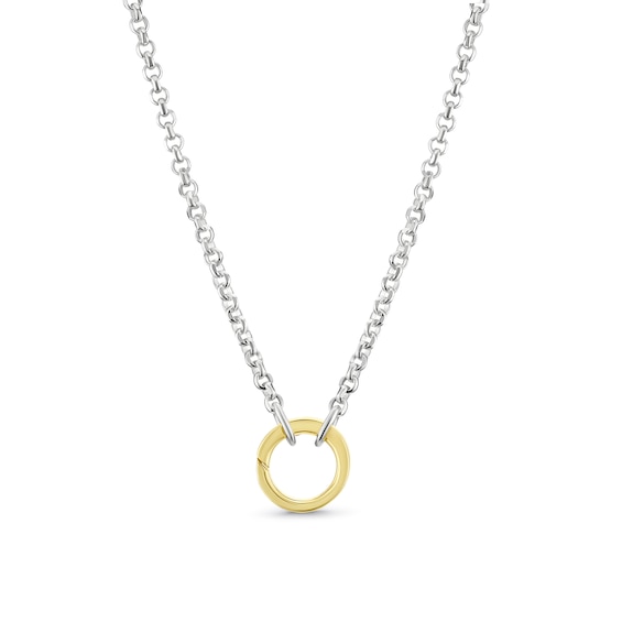 9ct Yellow Gold & Sterling Silver Diamond Cut Belcher Necklace