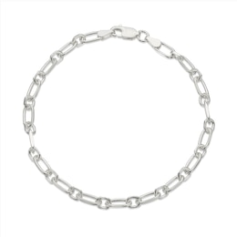 Sterling Silver Cable & Paper Link Chain Bracelet