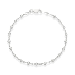 Sterling Silver Beaded Station Bracelet