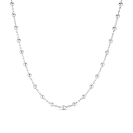 Sterling Silver Beaded Station Necklace