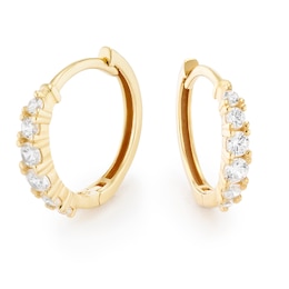 9ct Yellow Gold Cubic Zirconia Hoop Earrings