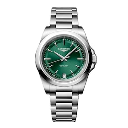 Longines Conquest 34mm Greem Dial & Stainless Steel Watch