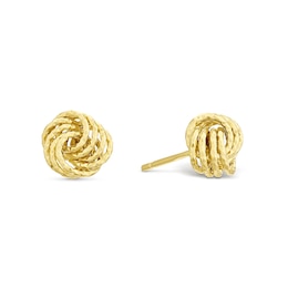 9ct Yellow Gold Triple Knot Stud Earrings