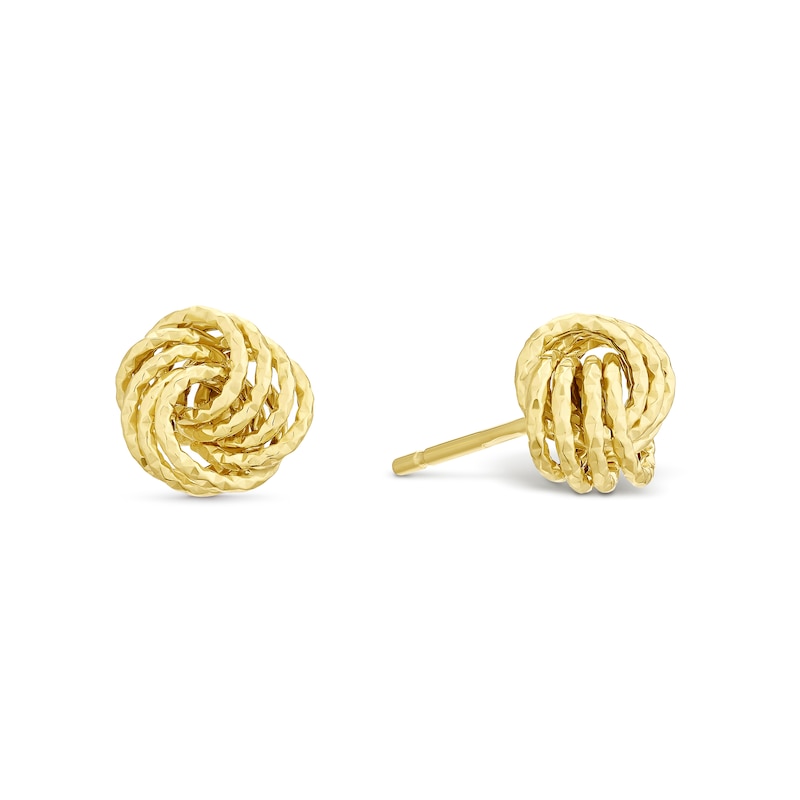 Main Image 1 of 9ct Yellow Gold Triple Knot Stud Earrings