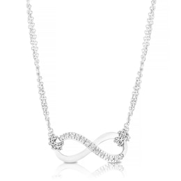 Silver Diamond Infinity Symbol Necklace