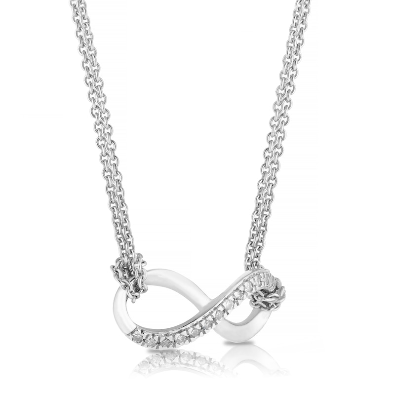 Silver Diamond Infinity Symbol Necklace