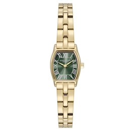 Olivia Burton Cambridge 18mm Forest Green & Gold IP Watch