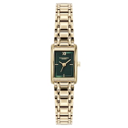 Olivia Burton Mini Grove 16mm Forest Green & Gold IP Watch