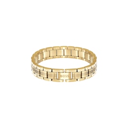 BOSS Emblem Gold-Tone Ion-Plated Stainless Steel Bracelet