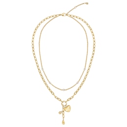 BOSS Amara Gold-Tone Ion-Plated Stainless Steel Crystal Necklace