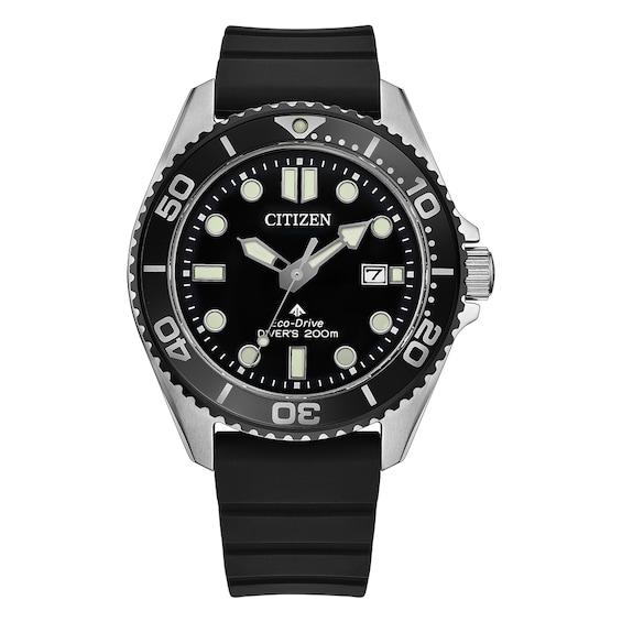 Citizen Promaster Diver 40.6mm Stainless Steel Watch with Black Dial and Polyurethane Strap for Men