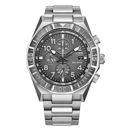 Citizen Promaster Navihawk Chronograph 42mm Grey Dial Stainless Steel Bracelet Watch