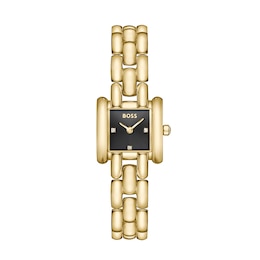 BOSS Violet Women's 21mm Black Dial Gold PVD Bracelet Watch
