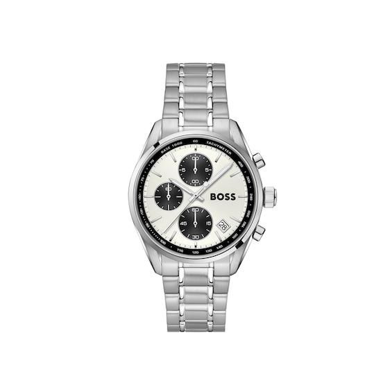 BOSS Gents BOSS Grand Prix Touring Stainless Steel Bracelet Watch, Silver, Men - Image 5