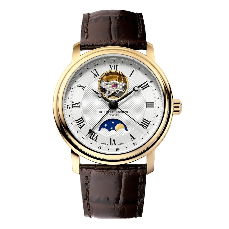 Main Image 1 of Frederique Constant Classics Heart Beat Moonphase Date 40mm Leather Watch