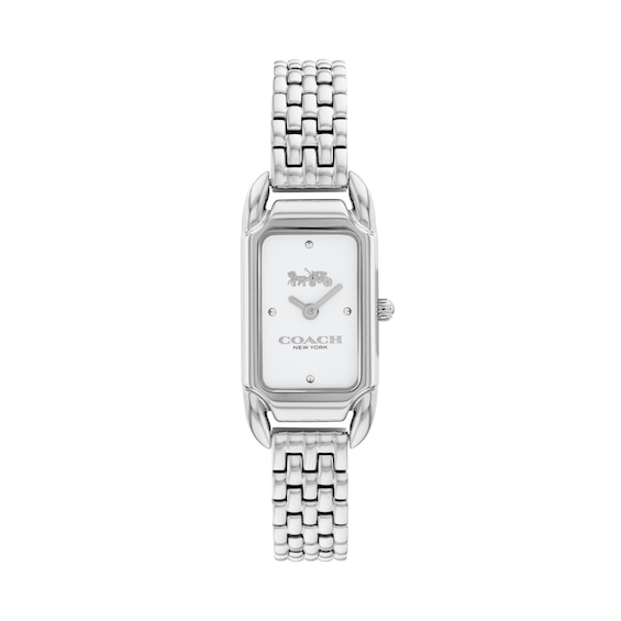 Women's Coach Cadie 17.5Mm White Dial & Stainless Steel Bracelet Watch