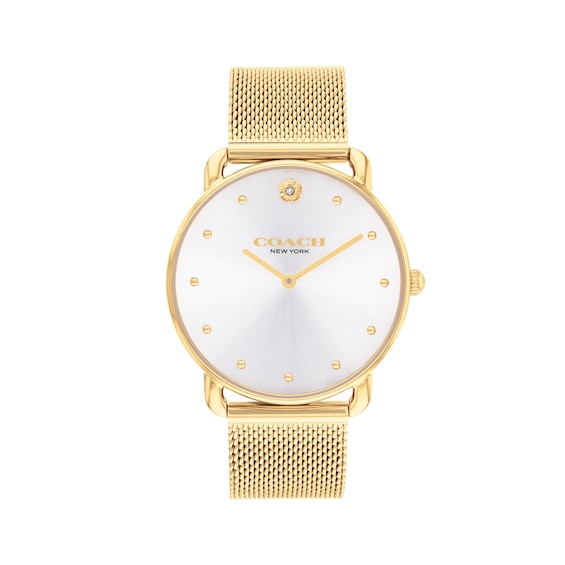 Coach Ladies Elliot Gold Tone Mesh Bracelet Watch 14504208 - Image 5
