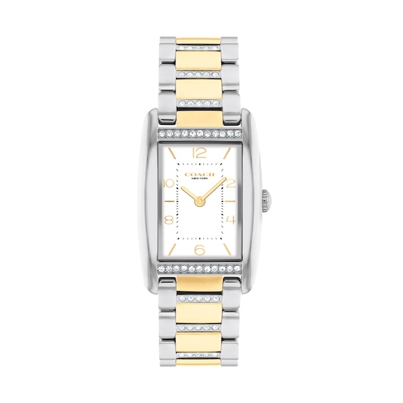 Women's Coach Reese Crystal Two Tone Stainless Steel Bracelet Watch