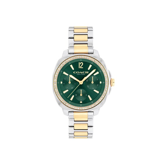 Women's Coach Kitt Two Tone Stainless & Yellow Gold Ip Bracelet Watch