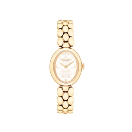 Coach Sammy Women's 22.5mm Oval Yellow Gold IP Watch