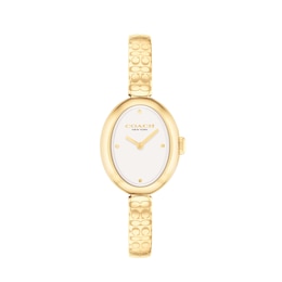 Coach Sammy Women's 22.5mm Oval Yellow Gold IP Bangle Watch
