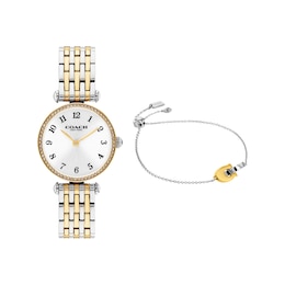 Coach Cary Women's Two Tone Giftset Watch & Bolo Bracelet