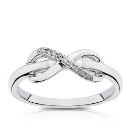 Silver Diamond Infinity Ring