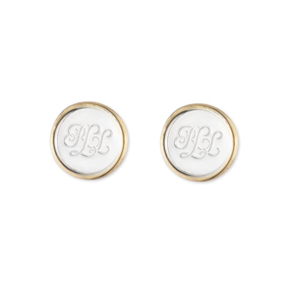 Lauren Ralph Lauren Silver Script Logo Stud Earrings