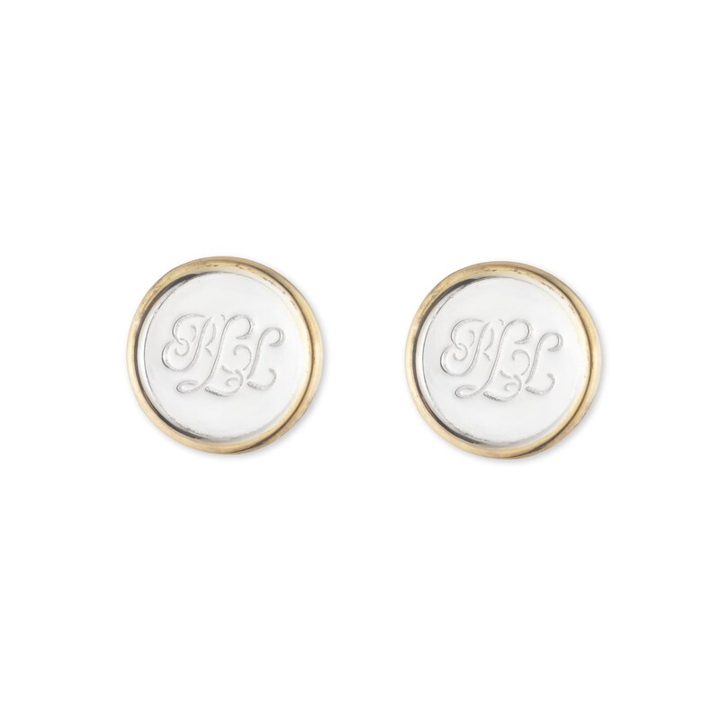 Lauren Ralph Lauren Silver Script Logo Stud Earrings