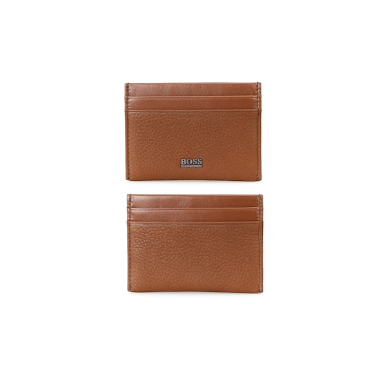 BOSS Helios Men’s Brown Leather Card Holder